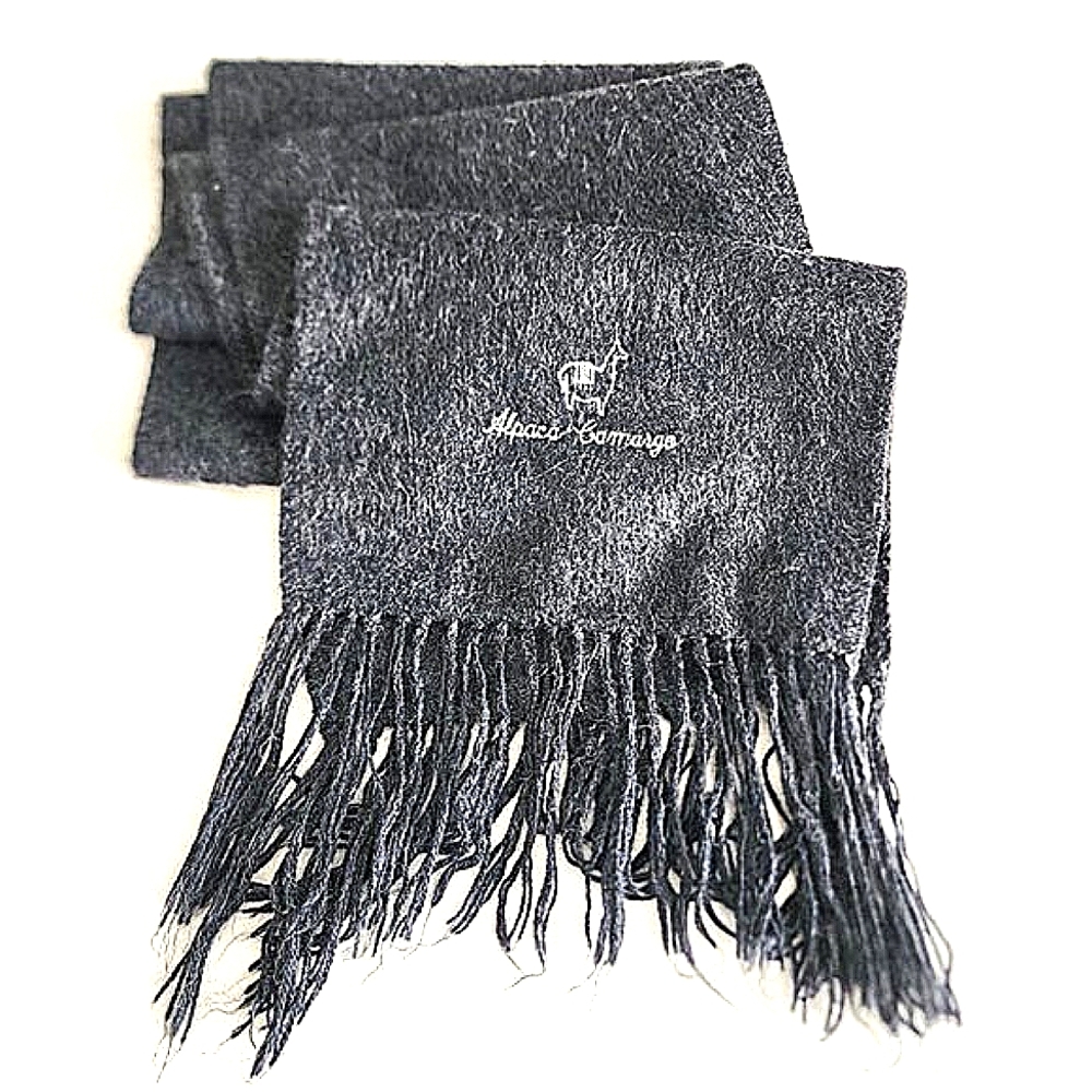 Alpaca Camargo dark gray wool scarf
